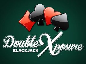 Double exposure blackjack table and card game